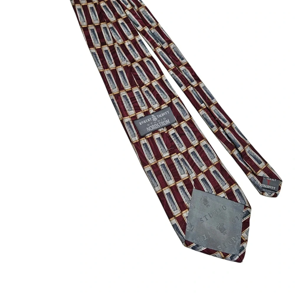 Robert Talbott‎ Necktie Burgundy Geometric Silk Tie Nordstrom Mens Business Work